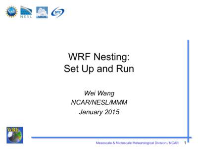 WRF Nesting: Set Up and Run Wei Wang NCAR/NESL/MMM January 2015