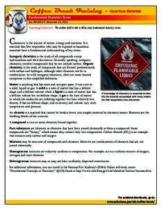 Coffee Break Training - Hazardous Materials - Fundamental Chemistry Terms