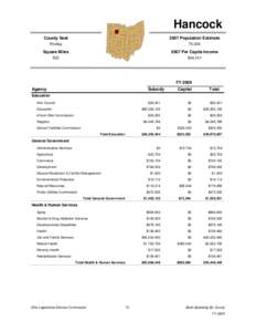 Hancock County Seat 2007 Population Estimate  Findlay