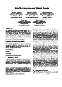 Science / AgentSpeak / Belief revision / Jason / Theory of justification / Belief–desire–intention model / Belief / Non-monotonic logic / Epistemology / Multi-agent systems / Artificial intelligence / Computing