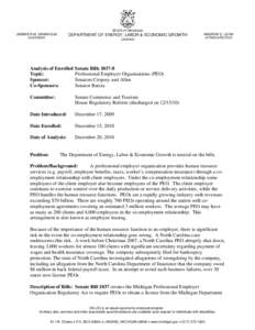 Microsoft Word - Analysis of enrolled SSenate Bills[removed]PEO licensing and client level reporting) (2).doc