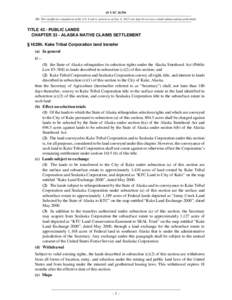 43 USC 1629h NB: This unofficial compilation of the U.S. Code is current as of Jan. 4, 2012 (see http://www.law.cornell.edu/uscode/uscprint.html). TITLE 43 - PUBLIC LANDS CHAPTER 33 - ALASKA NATIVE CLAIMS SETTLEMENT § 1