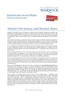 Othello’s Pre-history and Christian Slaves