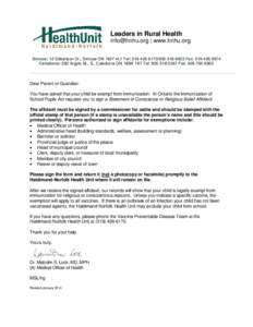 Leaders in Rural Health [removed] | www.hnhu.org Simcoe: 12 Gilbertson Dr., Simcoe ON N3Y 4L1 Tel: [removed][removed]Fax: [removed]Caledonia: 282 Argyle St., S., Caledonia ON N3W 1K7 Tel: [removed]Fax