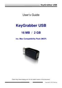 KeyGrabber USB  User’s Guide KeyGrabber USB 16 MB / 2 GB