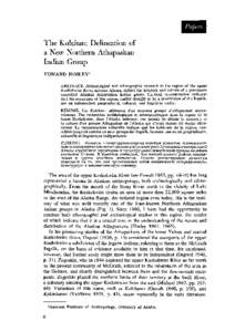 The Kolchan: Delineation of a New Northern Athapaskan Indian Group