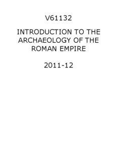 V61132 INTRODUCTION TO THE ARCHAEOLOGY OF THE
