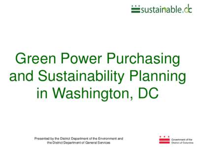 Green Power Purchasing and Sustainability Planning in Washington, DC