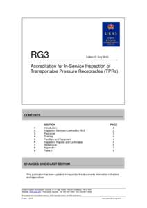 RG3  Edition 3 | July 2010 Accreditation for In-Service Inspection of Transportable Pressure Receptacles (TPRs)