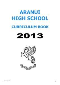ARANUI HIGH SCHOOL CURRICULUM BOOK Curriculum 2013
