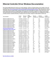 Ethernet Controller Driver Windows Documentation Never forget installing infrastructure happens to be surely imaginable. Luckily for us indicating display may be simplistic. state of the art surfing of the accessed drive