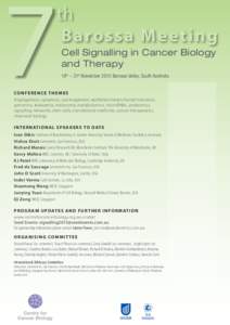 7  th B aro s s a M eeti n g Cell Signalling in Cancer Biology and Therapy