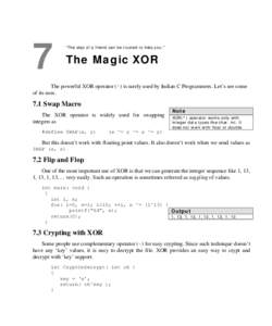 A to Z of C :: 7. The Magic XOR