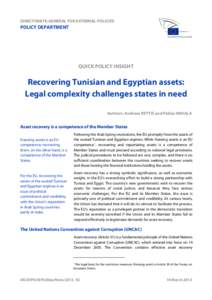 International asset recovery / International finance / United Nations Convention against Corruption / Foreign relations of Egypt / Tunisia / European Union / .eu / Hosni Mubarak / Union for the Mediterranean / Politics / Foreign relations / Government