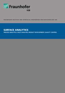 FR AUNHOFER INSTITUTE FOR INTERFACIAL ENGINEERING AND BIOTECHNOLOGY IGB  SURFACE ANALYTICS PROCESS ANALYTICS, FAULT ANALYSES, PRODUCT DEVELOPMENT, QUALITY CONTROL  hν