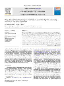 Using the California Psychological Inventory to assess the Big Five personality domains: A hierarchical approach