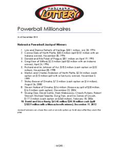 Powerball / Maine Lottery / Connecticut Lottery / Gambling / Games / State governments of the United States