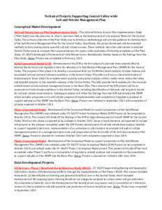 Technical Projects Supporting Central Valley-wide Salt and Nitrate Management Plan Conceptual Model Development Salt and Nitrate Sources Pilot Implementation Study - The Salt and Nitrate Sources Pilot Implementation Stud