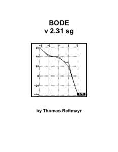 BODE v 2.31 sg by Thomas Reitmayr  Table of Contents