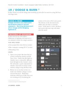 MassArt Studio Foundation: Visual Language Digital Media Cookbook, FallDODGE & BURN 1
