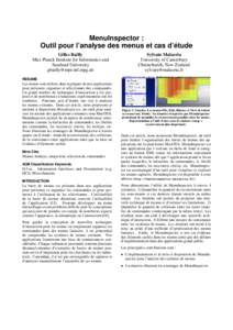 MenuInspector : ´ Outil pour l’analyse des menus et cas d’etude Gilles Bailly Max Planck Institute for Informatics and Saarland University