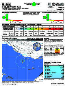 Green Alert Earthquake Shaking M 5.3, SOUTHERN IRAN