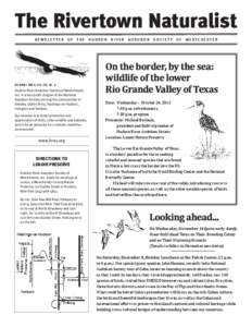 The Rivertown Naturalist Newsletter of  the