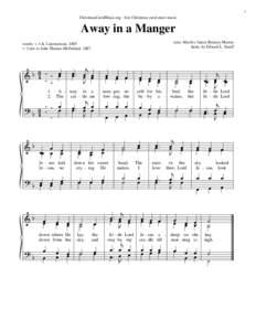 2  ChristmasCarolMusic.org - free Christmas carol sheet music Away in a Manger tune: Mueller, James Ramsey Murray