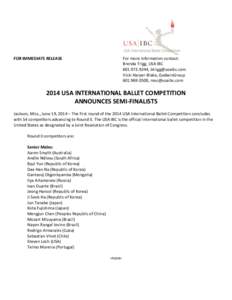 Ballet competitions / USA International Ballet Competition / International Ballet Competition