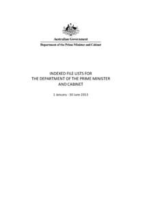 Department of the Prime Minister and Cabinet / Brief / Cabinet Secretariat / Memorandum / Government / Politics / Communication / Legal documents / COAG Reform Council / Government of Australia