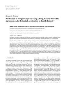 Production of Fungal Amylases Using Cheap, Readily Available Agriresidues, for Potential Application in Textile Industry