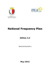 Ministry for Infrastructure, Transport and Communications National Frequency Plan