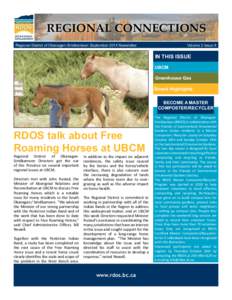 REGIONAL CONNECTIONS Regional District of Okanagan-Similkameen September 2014 Newsletter Volume 2 Issue 9  IN THIS ISSUE