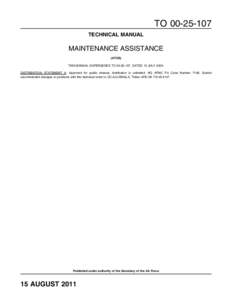 TO[removed]TECHNICAL MANUAL MAINTENANCE ASSISTANCE (ATOS) THIS MANUAL SUPERSEDES TO[removed], DATED 15 JULY 2009.