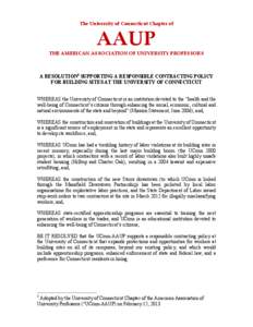 The University of Connecticut Chapter of  AAUP THE AMERICAN ASSOCIATION OF UNIVERSITY PROFESSORS