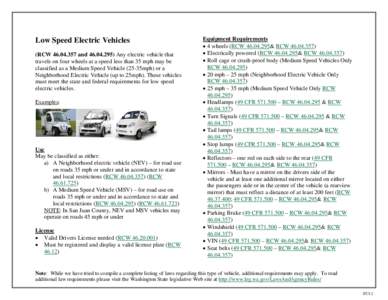 Microsoft Word - Low Speed Electric Vehicles.doc