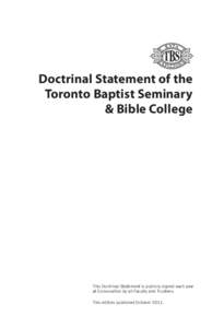 Doctrinal Statement of TBS