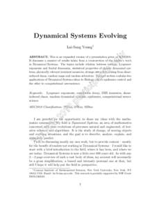 Dynamical systems / Ergodic theory / Mathematical analysis / Metaphysics / Mathematics / Oseledets theorem / Lyapunov exponent / Measure-preserving dynamical system / Invariant measure / Ergodicity / Axiom A / Markov partition