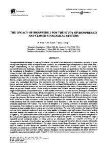 Systems ecology / Biological systems / Controlled Ecological Life Support Systems / Superorganisms / Geochemistry / Biosphere 2 / Biosphere / Howard T. Odum / Closed ecological system / Ecology / Biology / Science