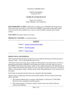 COASTAL CONSERVANCY Staff Recommendation January 29, 2015 CEMEX PLANT REUSE PLAN Project No[removed]Project Manager: Tom Gandesbery