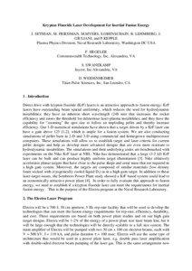 Technology / Acronyms / Laser / Photonics / Inertial confinement fusion / Krypton fluoride laser / Fusion power / Excimer laser / Laboratory for Laser Energetics / Physics / Optics / Lawrence Livermore National Laboratory
