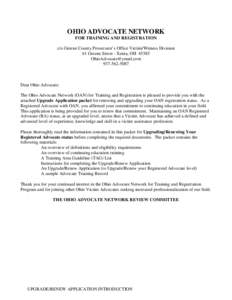 OHIO ADVOCATE NETWORK FOR TRAINING AND REGISTRATION c/o Greene County Prosecutor’s Office Victim/Witness Division 61 Greene Street - Xenia, OH[removed]removed[removed]