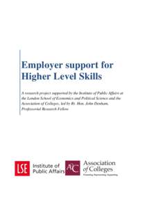 Employer support for Higher Level Skills