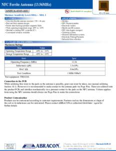 NFC Ferrite Antenna (13.56MHz) ANFCA-4545-A01 Pb  RoHS/RoHS II compliant