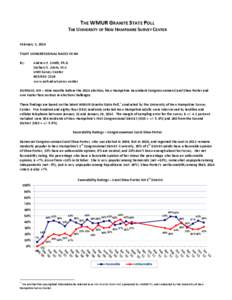 THE WMUR GRANITE STATE POLL THE UNIVERSITY OF NEW HAMPSHIRE SURVEY CENTER February 3, 2014