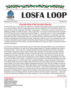 LOSFA LOOP December 2011 Edition Volume[removed]From the Desk of the Executive Director