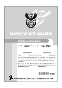 Government Gazette REPUBLIC OF SOUTH AFRICA REPHABLIKI YA AFRIKA B ORWA Vol. 583