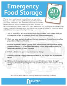 20-to-Ready - Emergency Food Storage