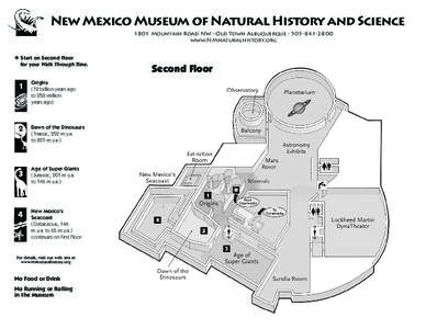 New Mexico Museum of Natural History and Science 1801 Mountain Road NW • Old Town Albuquerque • [removed]www.NMnaturalhistory.org Start on Second Floor *	 for your Walk Through Time.