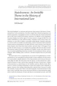 The European Journal of International Law Vol. 25 no. 1 © The Author, 2014. Published by Oxford University Press on behalf of EJIL Ltd. All rights reserved. For Permissions, please email: [removed] St